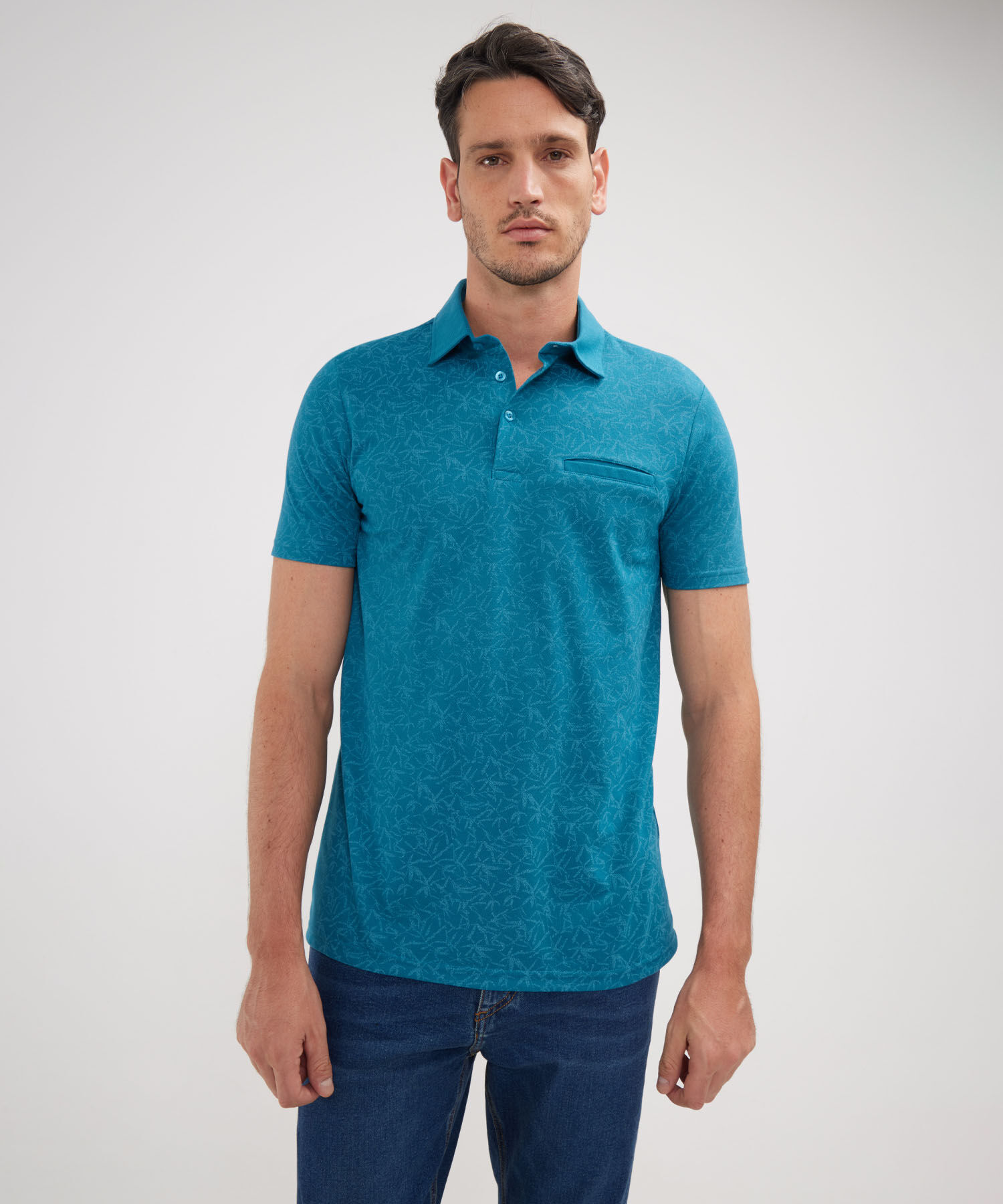 Polo Estampada Cuello Maquina