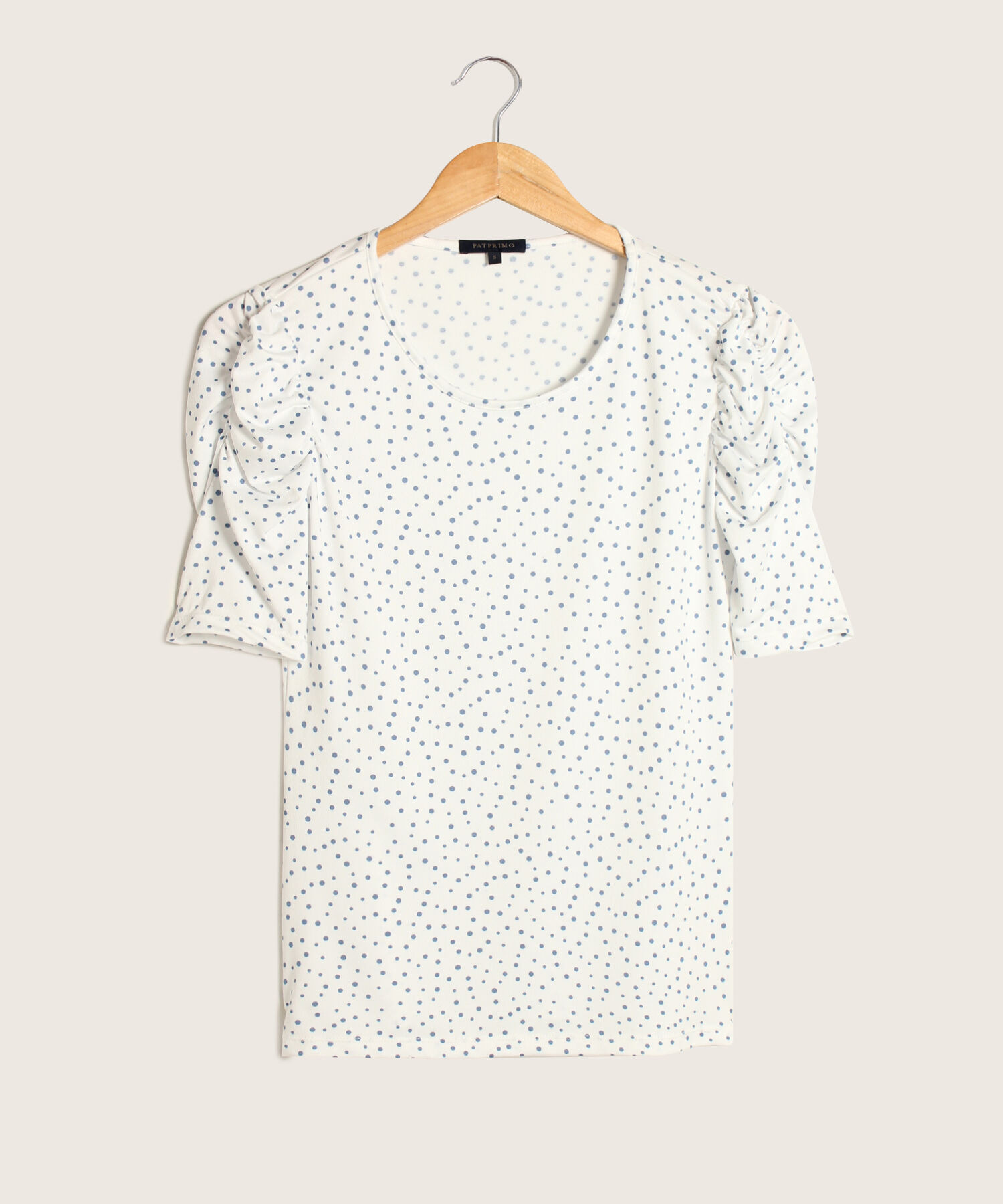 Camiseta Estampada Manga Corta Con Ruche