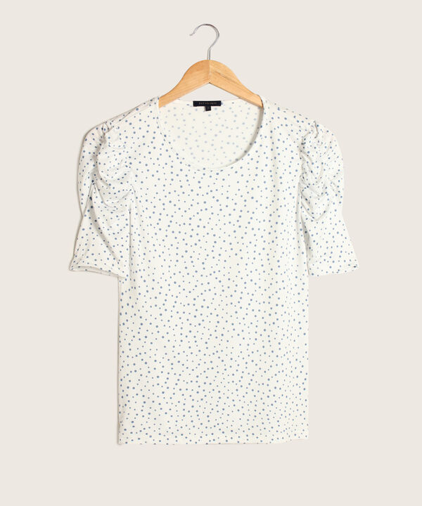 Camiseta Estampada Manga Corta Con Ruche