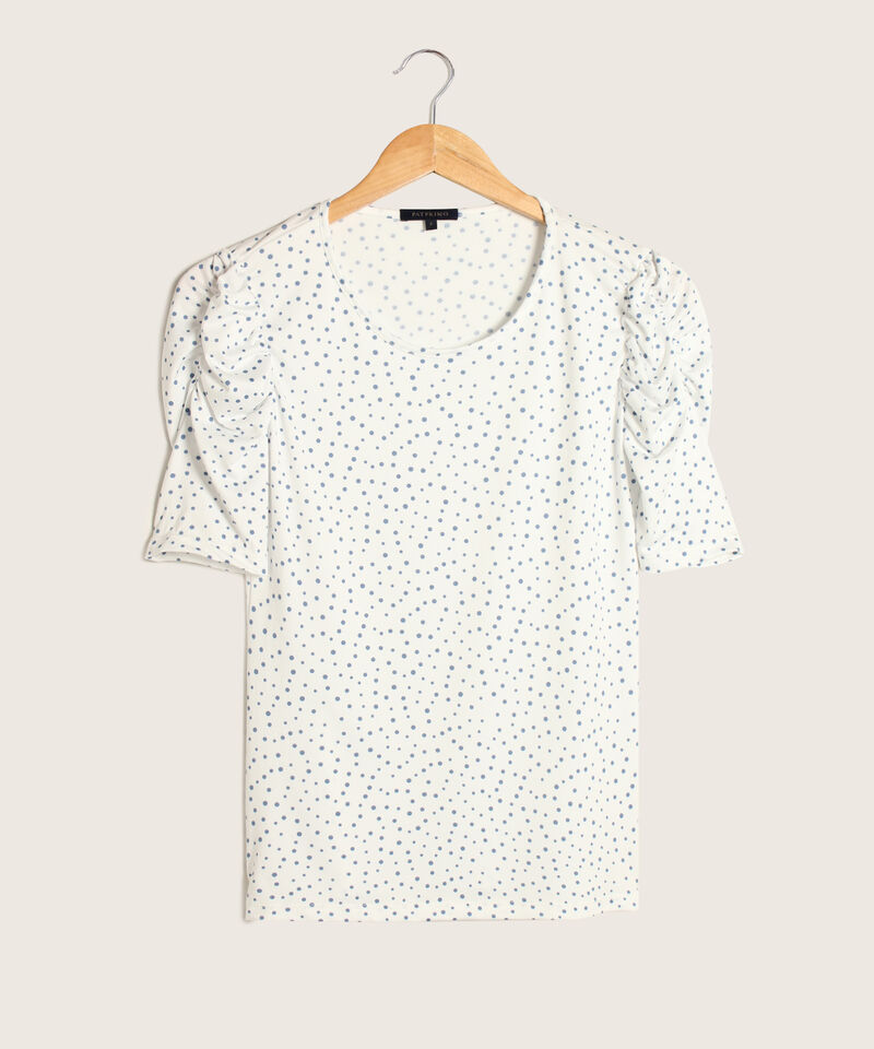 Camiseta Estampada Manga Corta Con Ruche