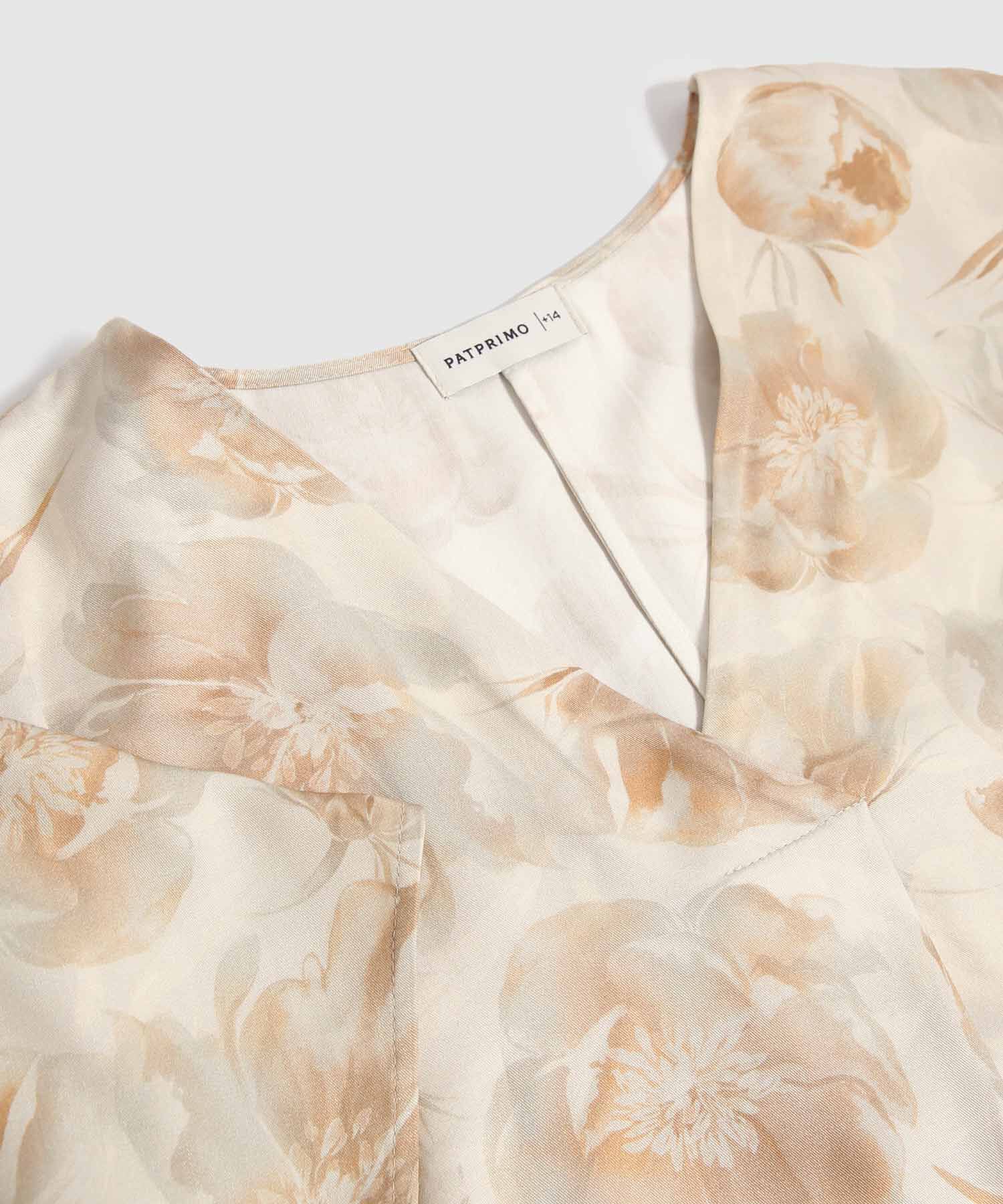Vestido Estampado Manga Corta