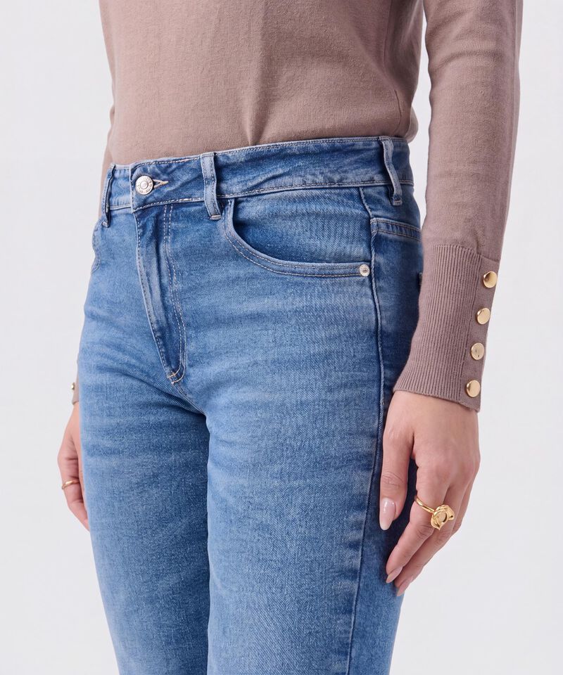 Jean Skinny De Tiro Medio Para Mujer