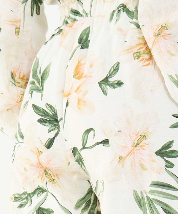 Pantalón Estampado en Efecto Lino
