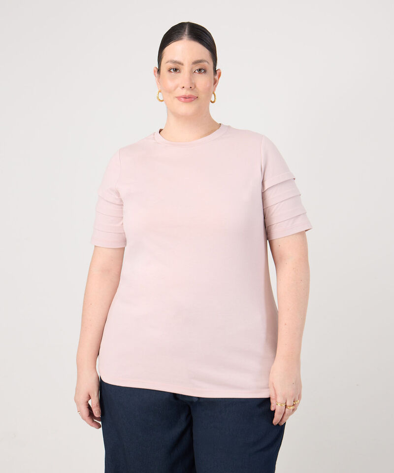 Camiseta Con Detalle En Mangas Para Mujer Curvy