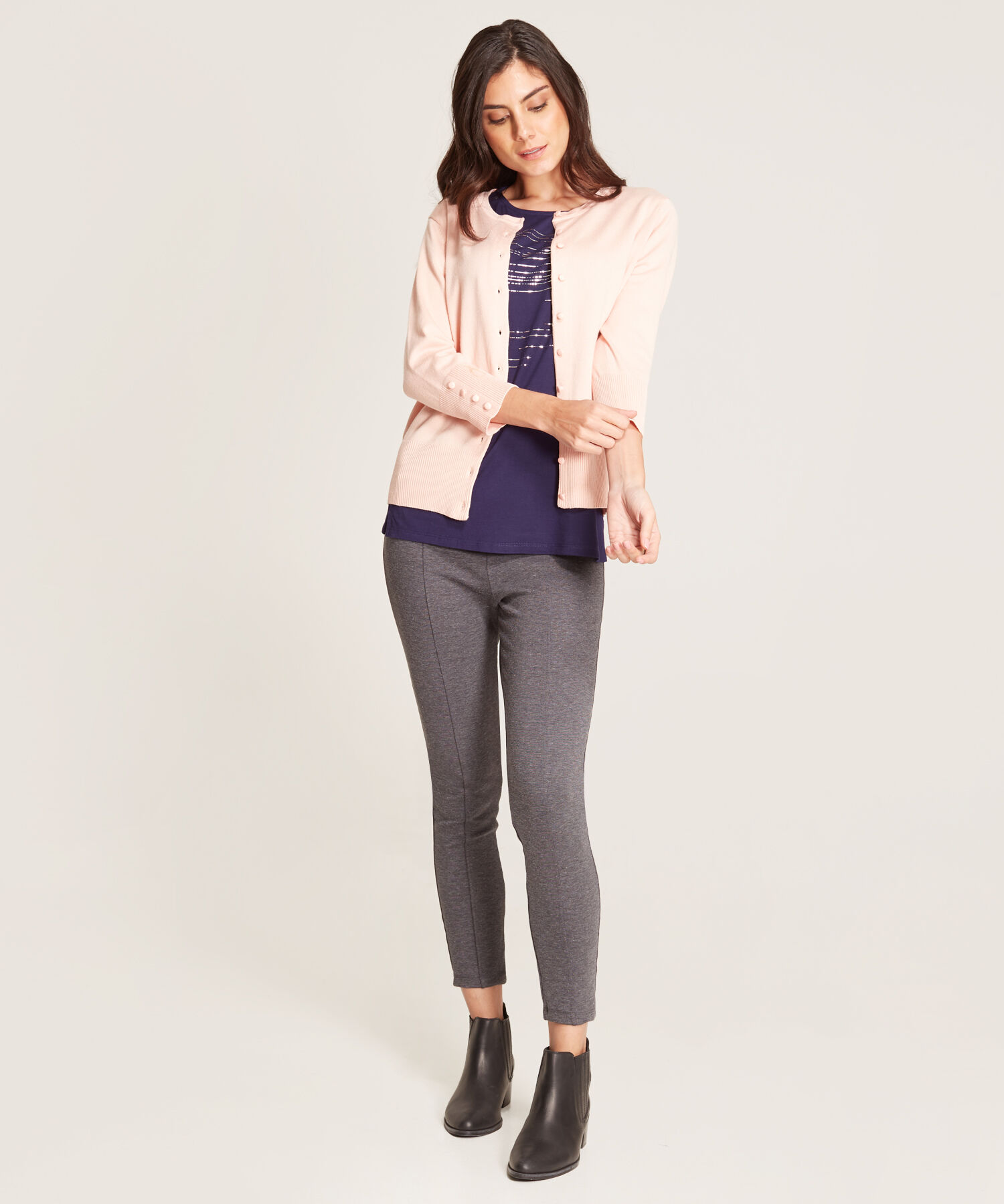 C&aacute;rdigan De Punto Con Botones Para Mujer