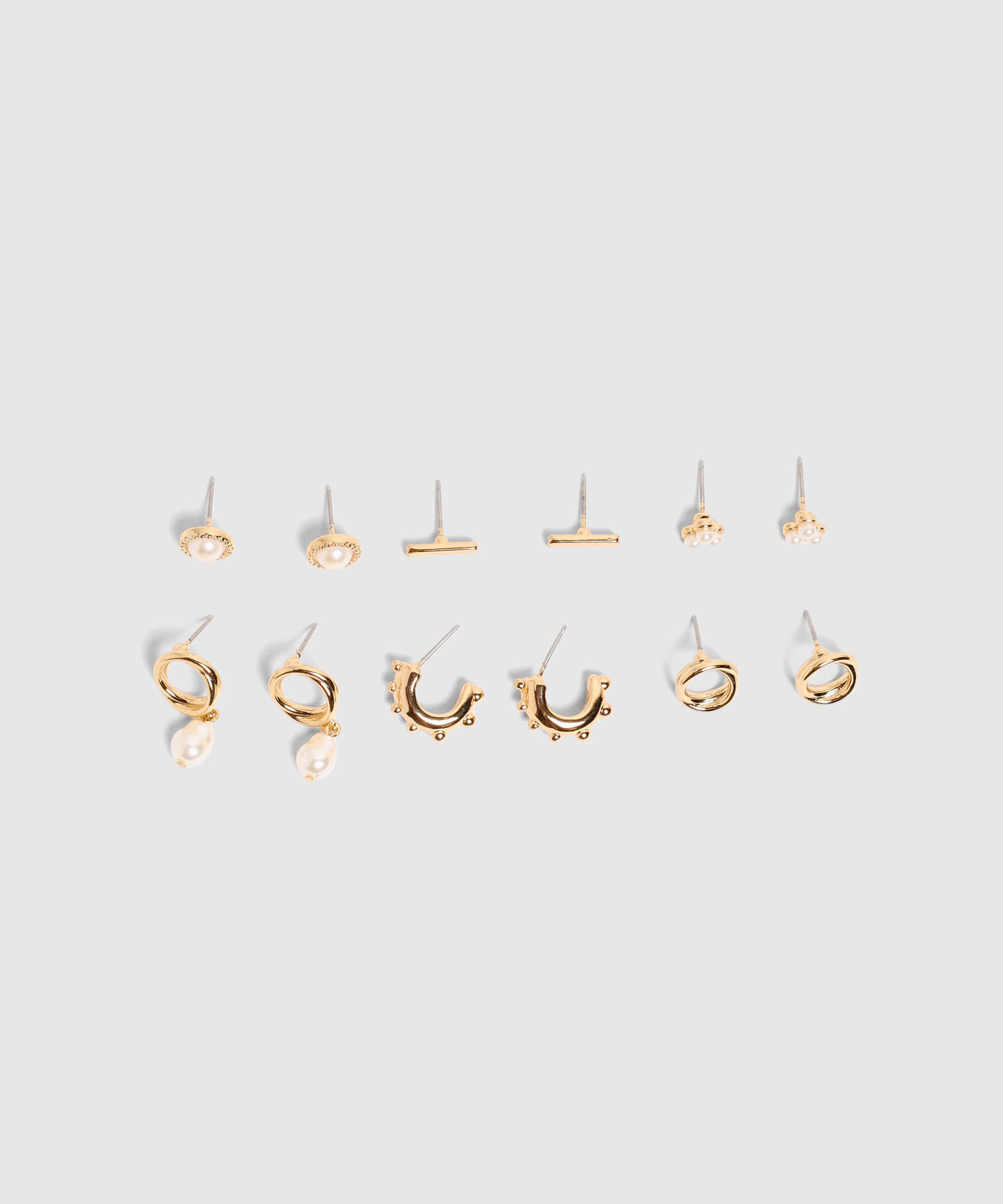 Set X6 Aretes Con Perlas Para Mujer