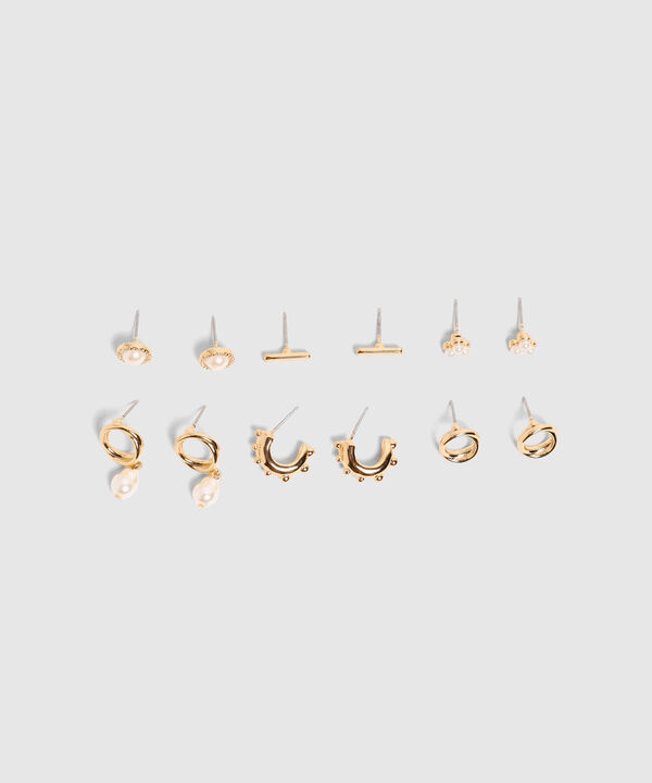 Set X6 Aretes Con Perlas Para Mujer