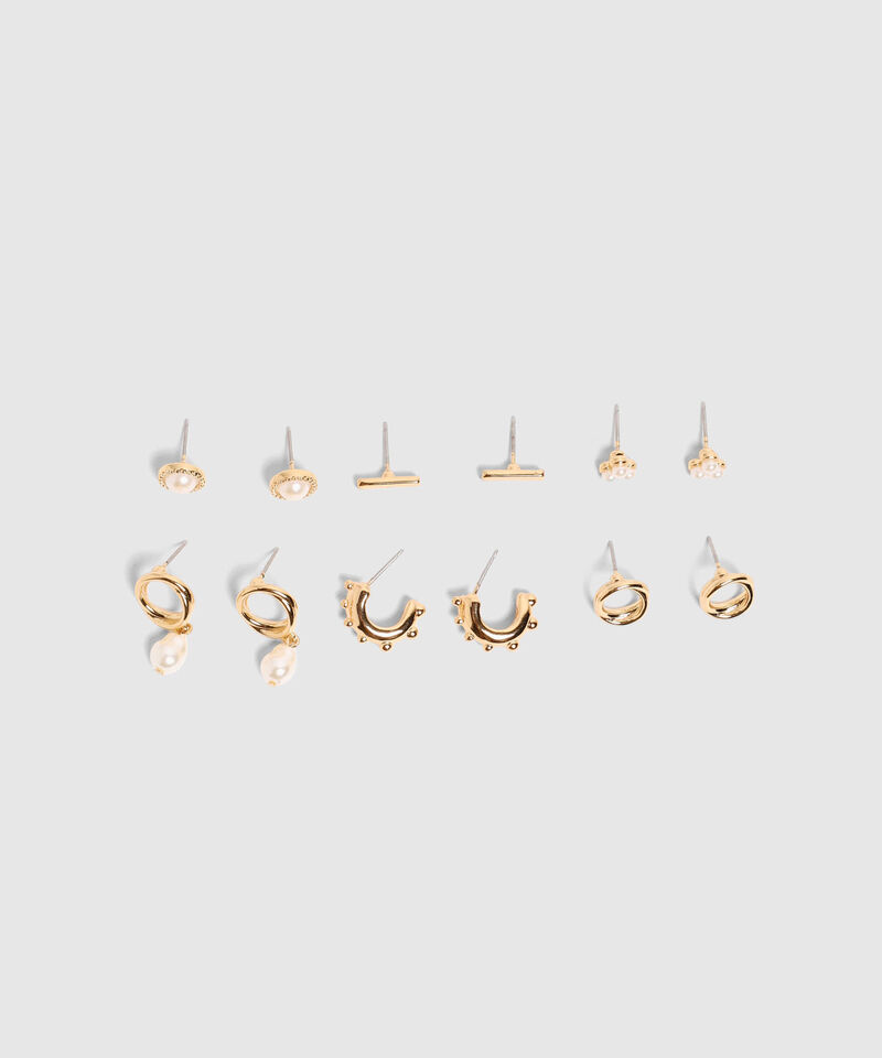 Set X6 Aretes Con Perlas Para Mujer