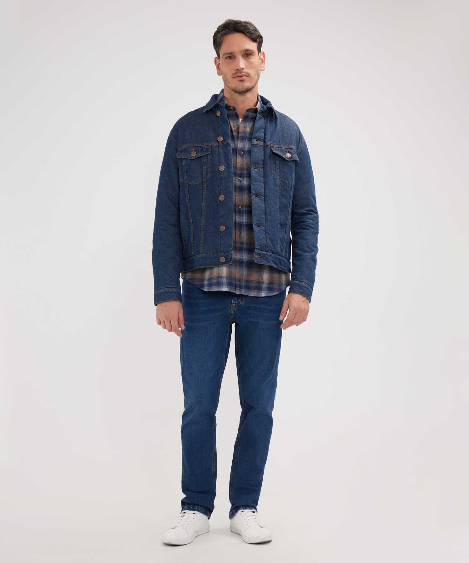 Chaqueta Trucker Con Forro Acolchado Tono Raw