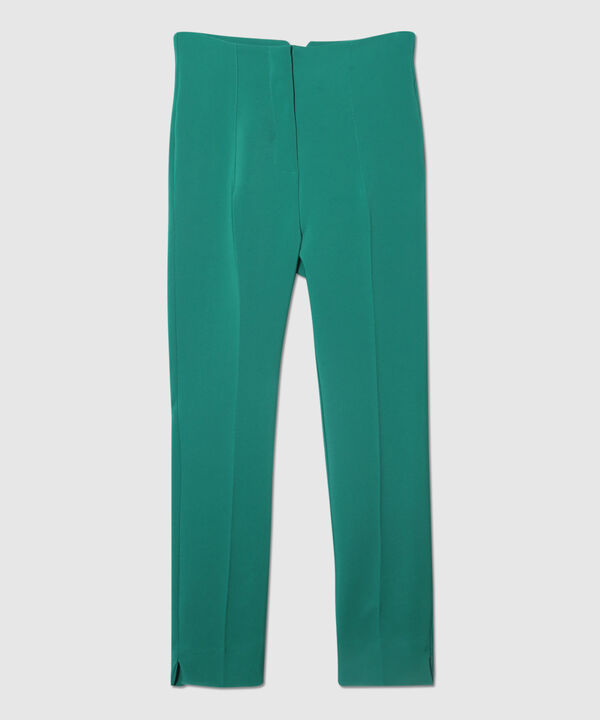 Pantalón Tiro Alto Largo Al Tobillo Unicolor