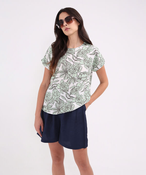 Blusa Manga Corta Estampada