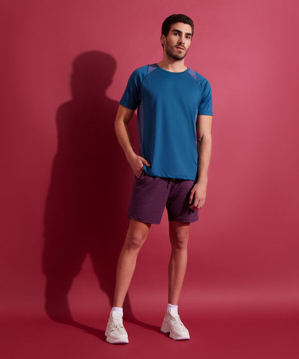 Bermuda Punto Básica Textura Jaspe Con Bolsillos Unicolor, Sport Líneas Patprimo