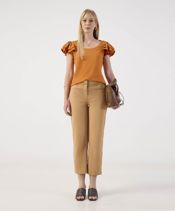 Blusa Para Mujer con Hombros con Volantes