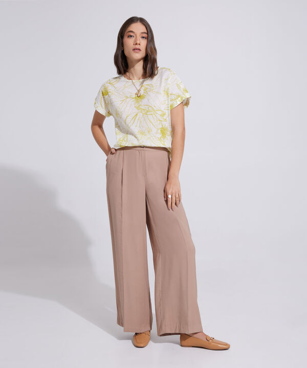 Blusa Manga Corta Corrida Estampada