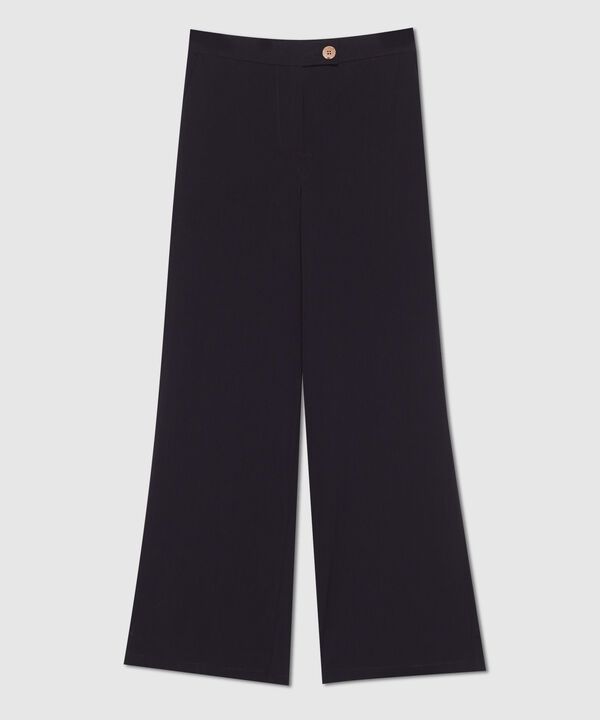 Pantalón Unicolor Con Botonadura Cruzada