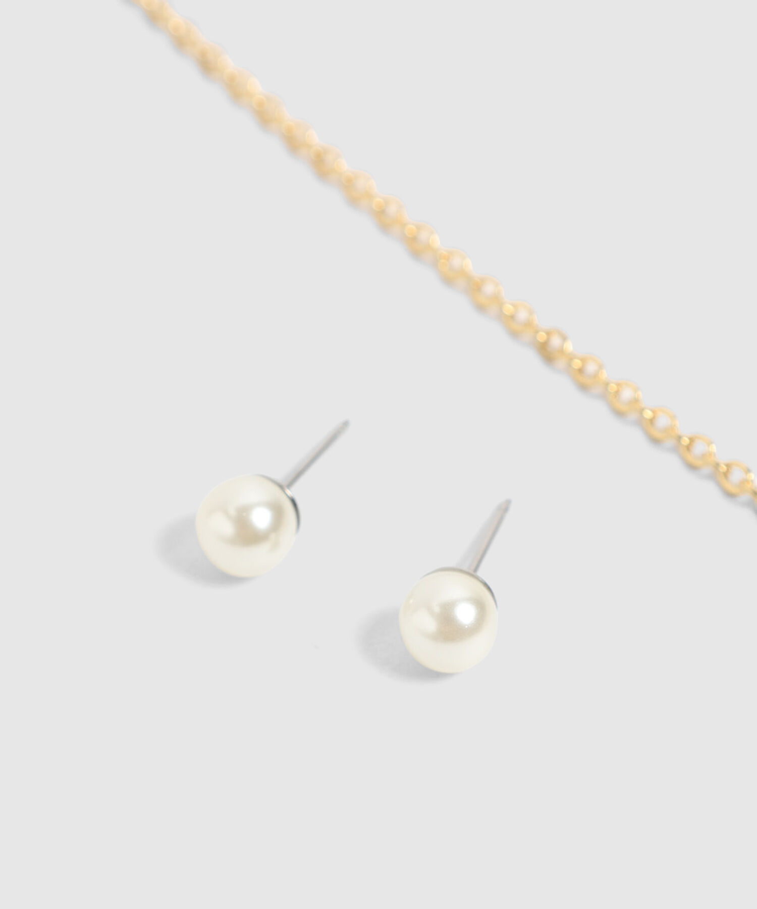 Set Collar Aretes Perlas Mujer