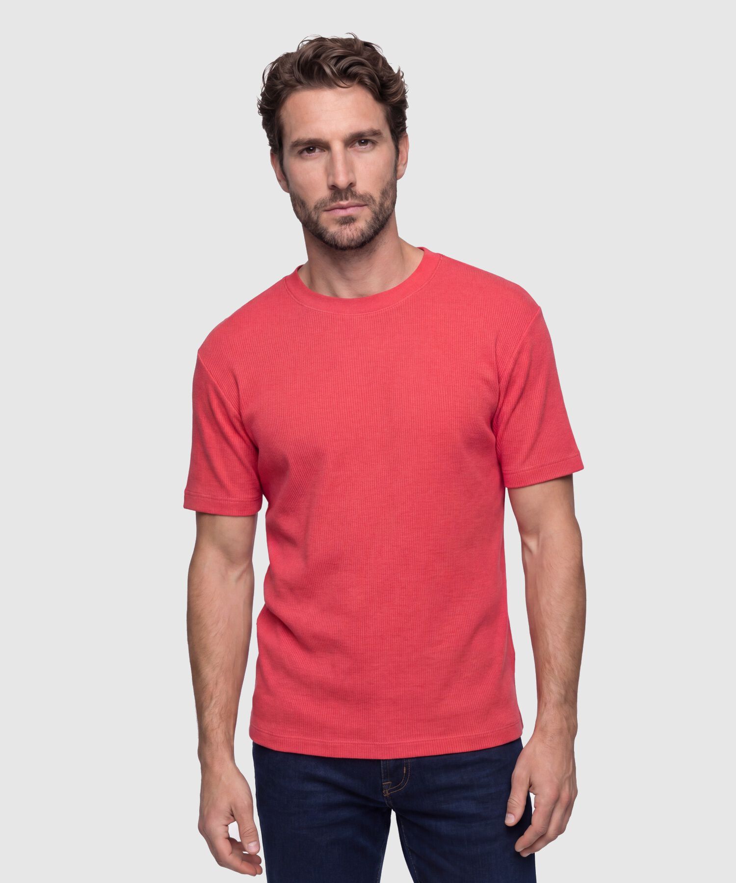 Camiseta Texturizada Manga Corta Para Hombre