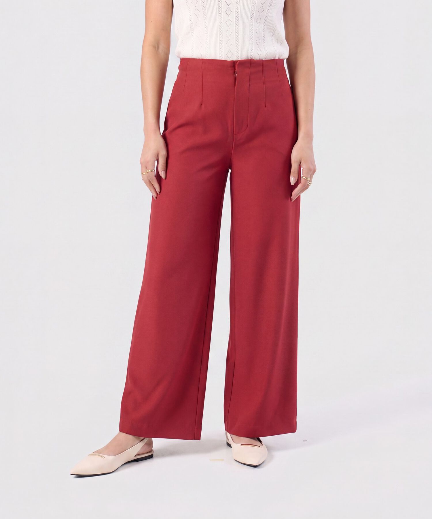 Pantal&oacute;n Palazzo De Tiro Alto Para Mujer