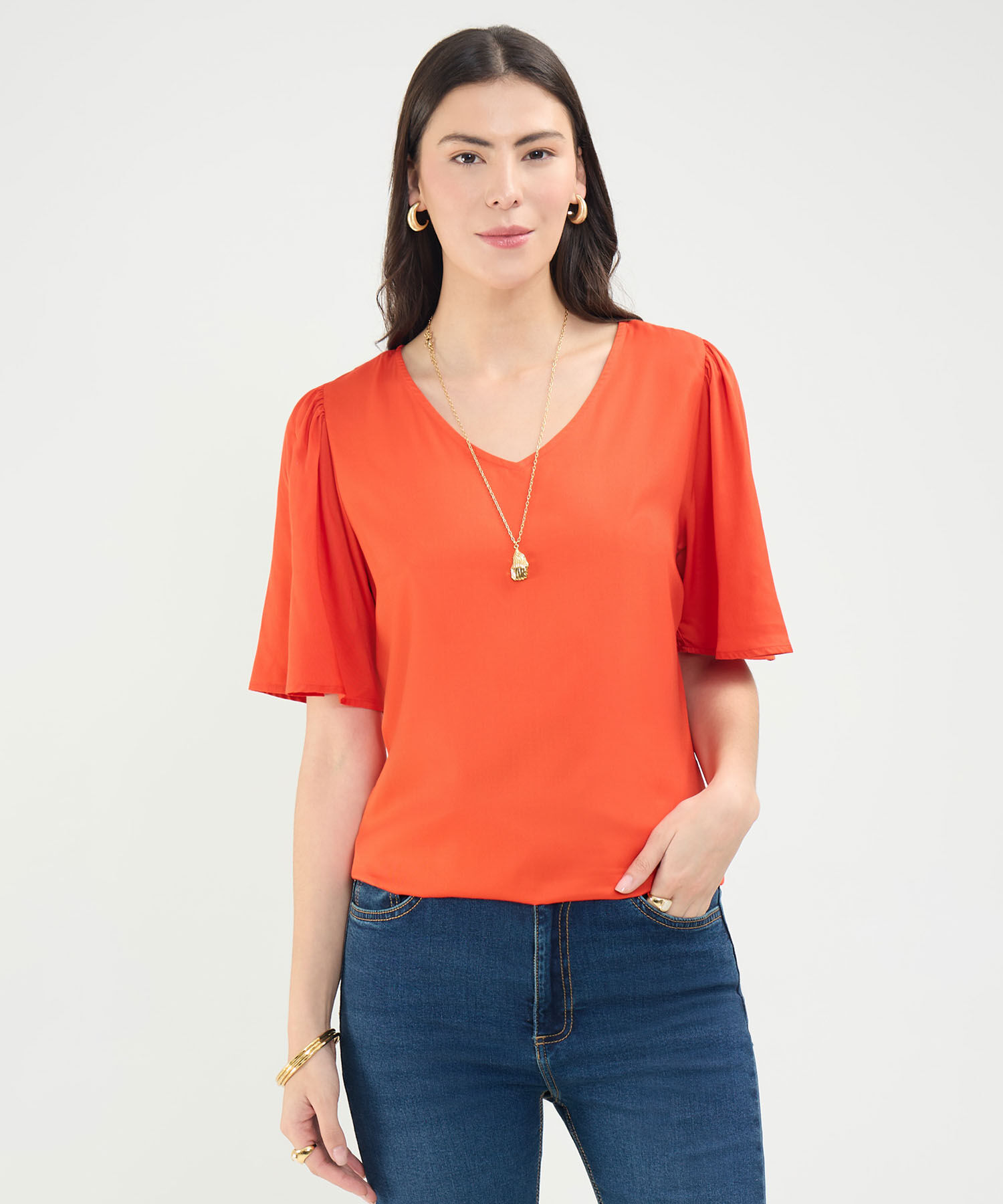 Blusa Manga Acampanada