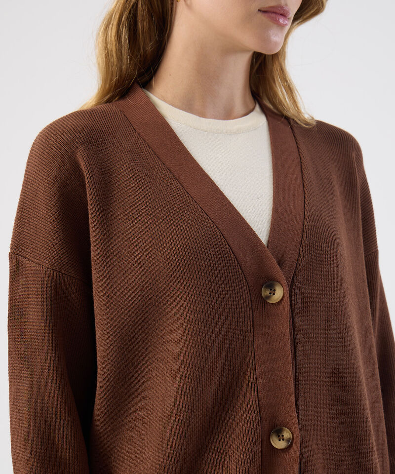 C&aacute;rdigan Mujer Largo Escote V Bolsillos Frontales