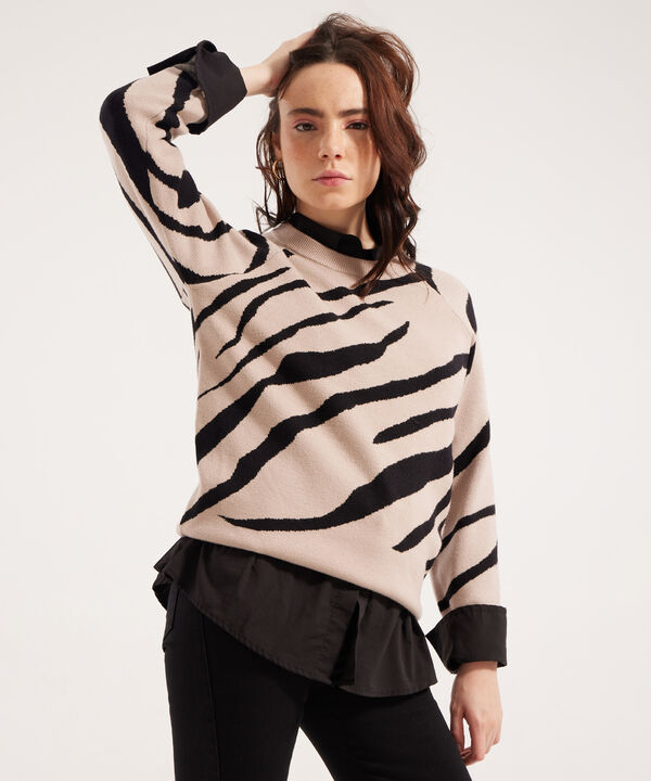 Saco Tejido Con Diseño De Animal Print