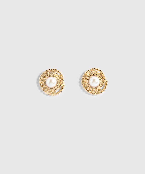 Aretes Dorados con Perlas image number null