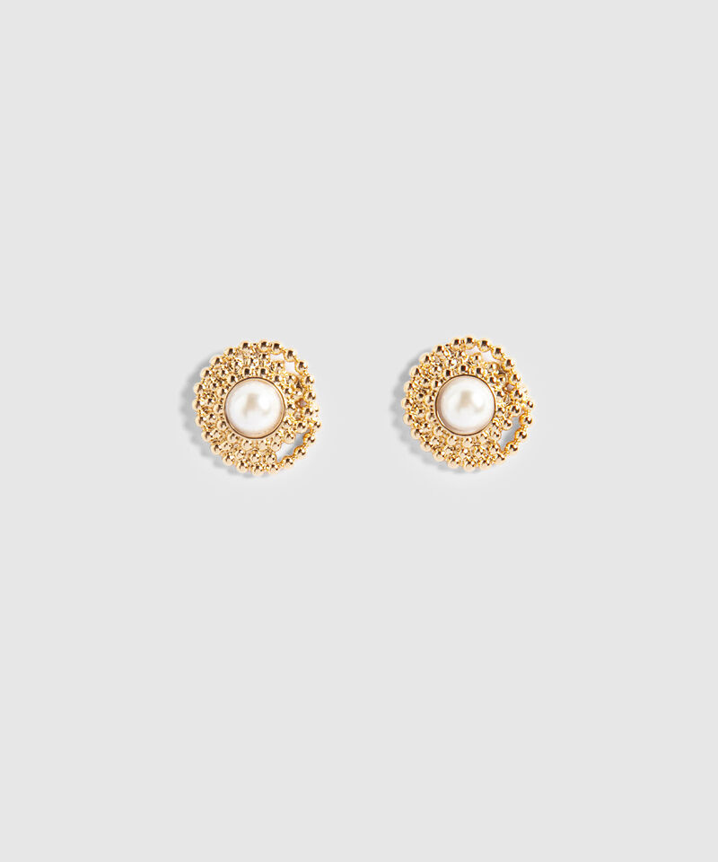 Aretes Dorados con Perlas