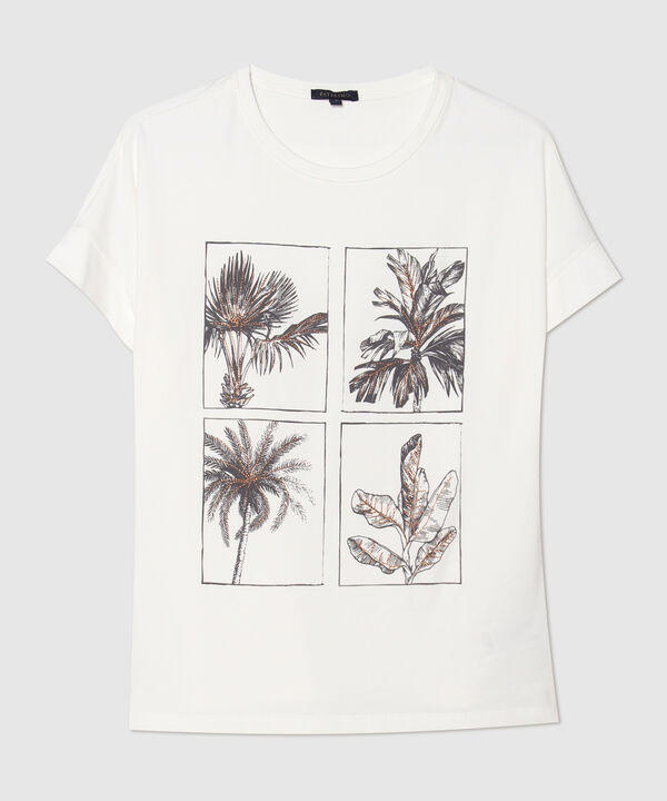 Camiseta Manga Corta Unicolor Con Screen Y Bordado