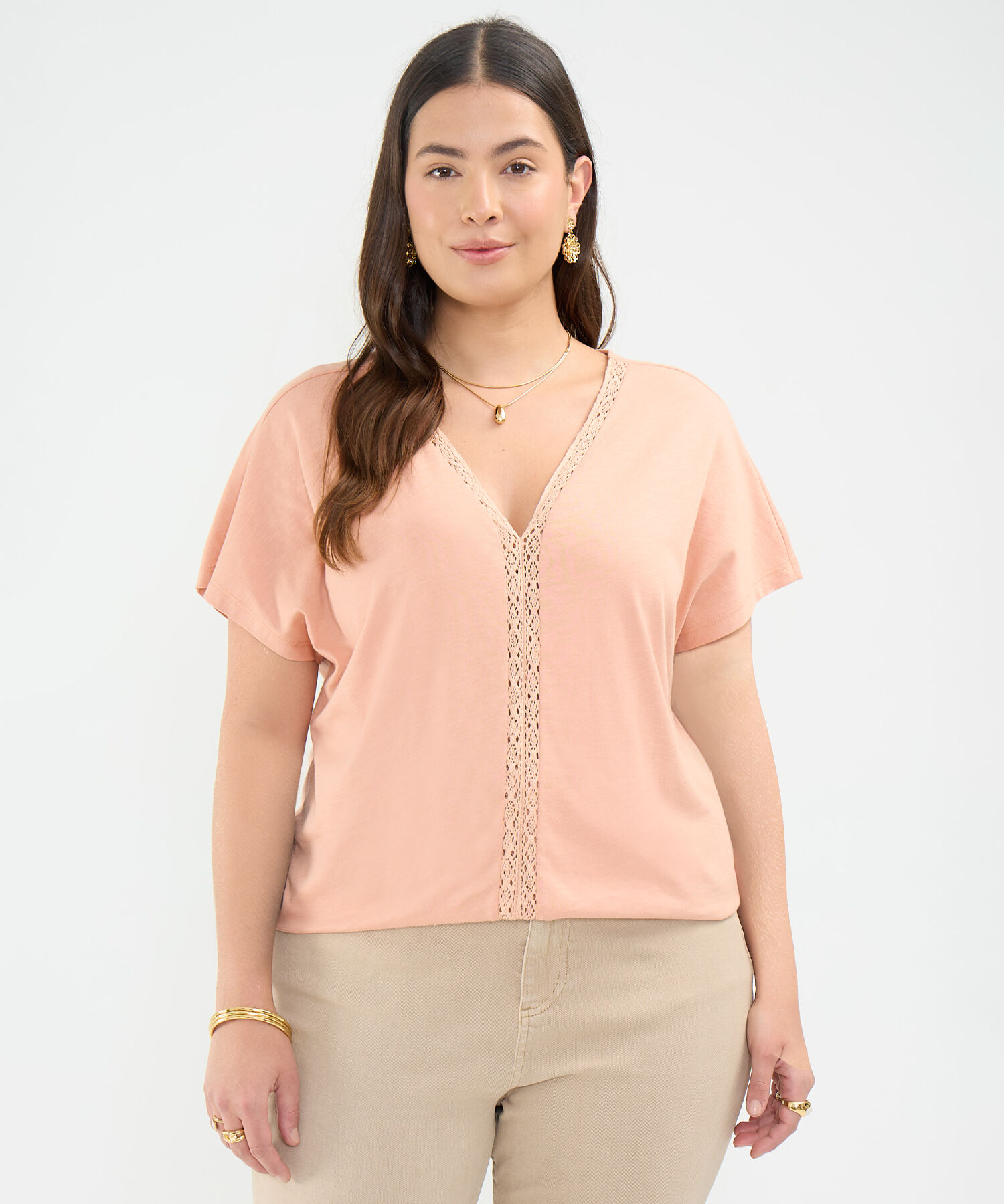 Camiseta Con Encaje