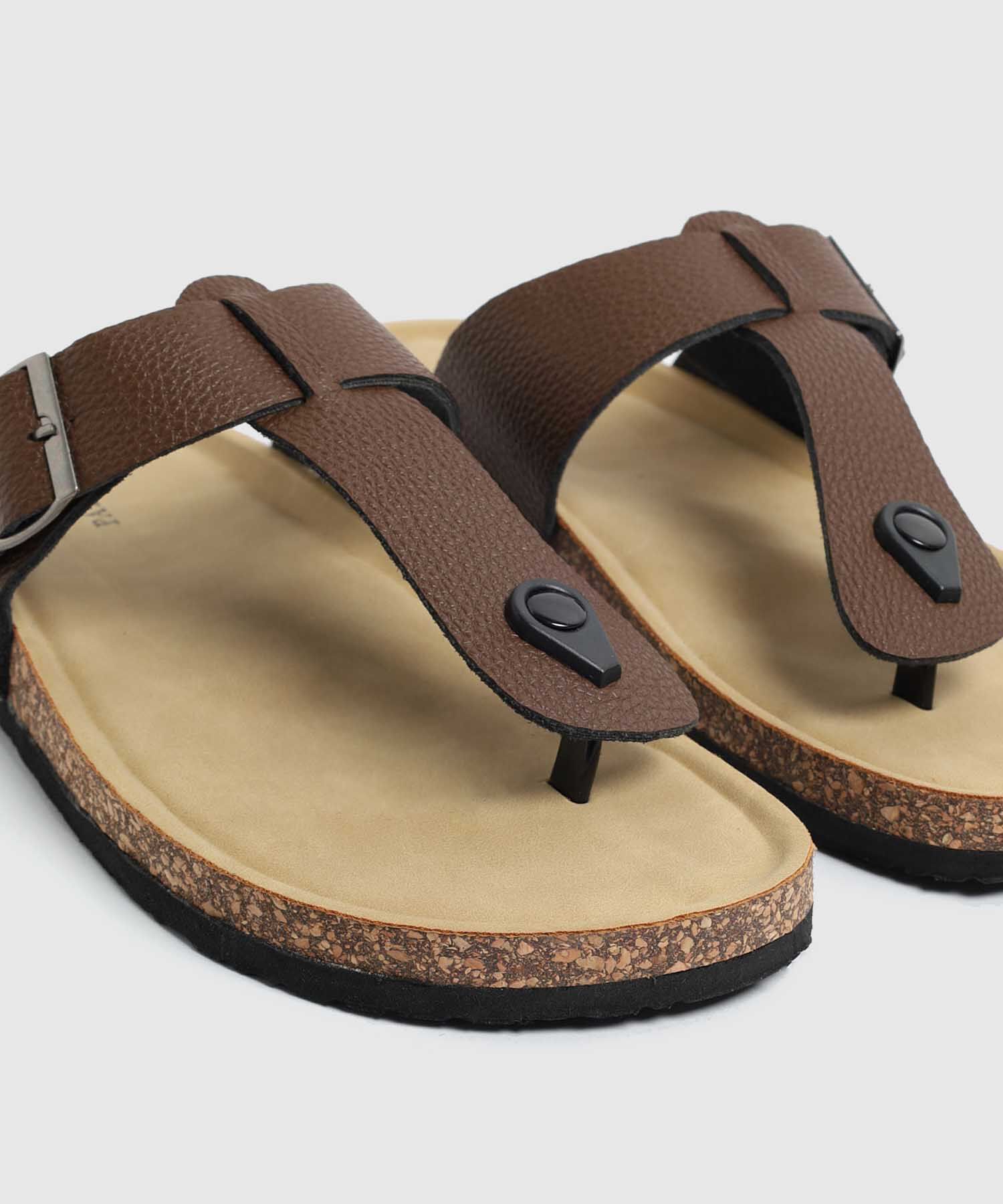 Sandalias Con Doble Hebilla Hombre