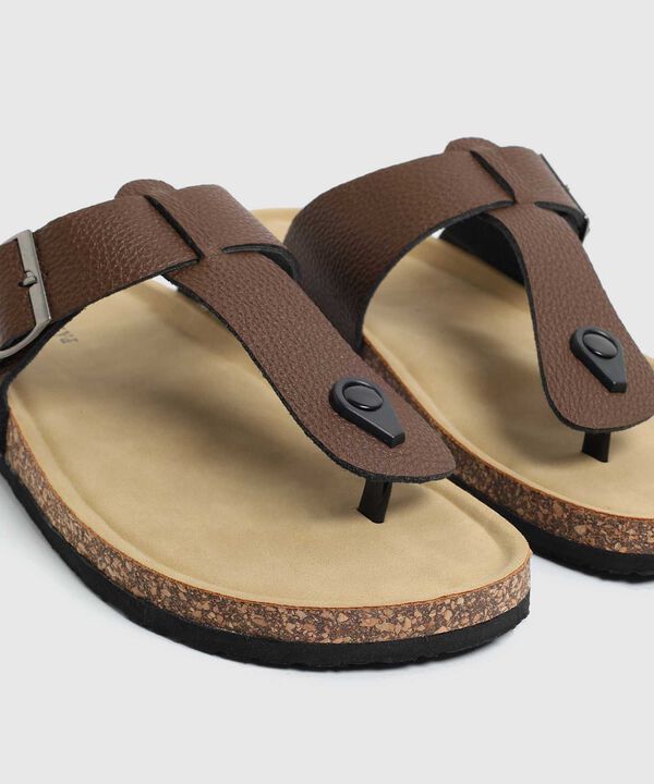 Sandalias Con Doble Hebilla Hombre