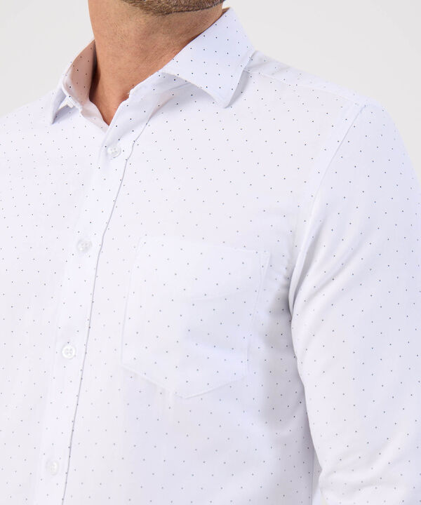 Camisa De Manga Larga Con Microestampado Para Hombre
