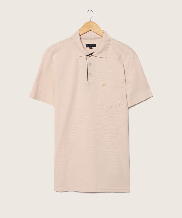 Polo Unicolor Textura, Cuello Tejido Con Bolsillo Y Silueta Slim Fit