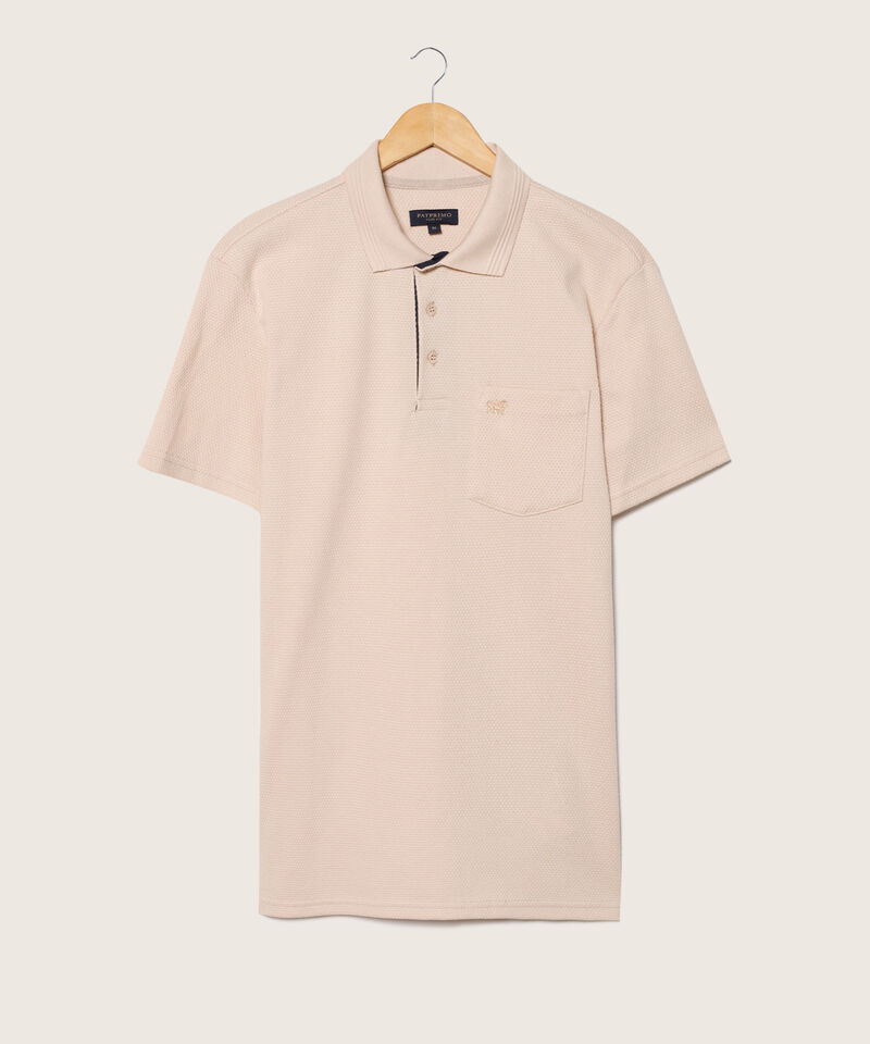 Polo Unicolor Textura, Cuello Tejido Con Bolsillo Y Silueta Slim Fit