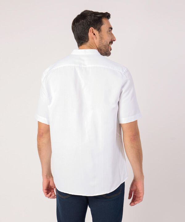 Camisa Unicolor Cuello Mao Con Bolsillo 