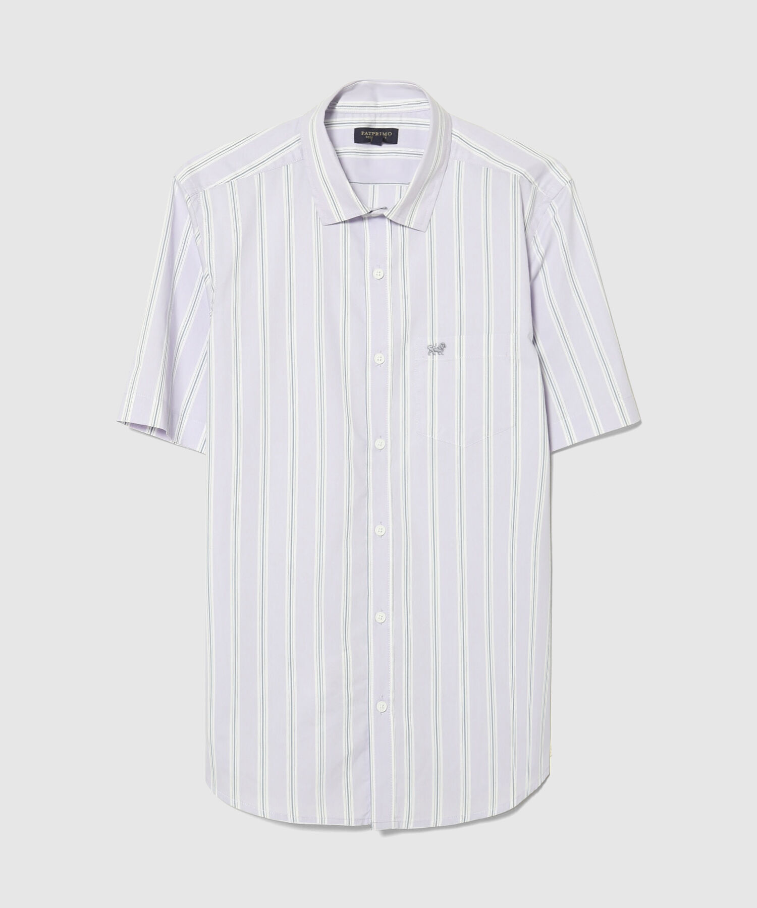 Camisa Preteñida Manga Corta Con Bolsillo Y Silueta Regular Fit