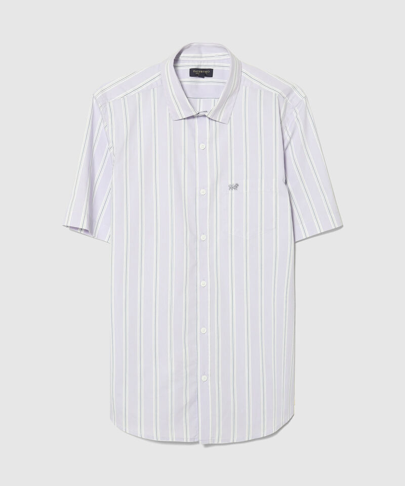 Camisa Preteñida Manga Corta Con Bolsillo Y Silueta Regular Fit
