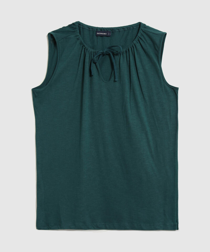 Camiseta Unicolor Con Cuello Ajustable 