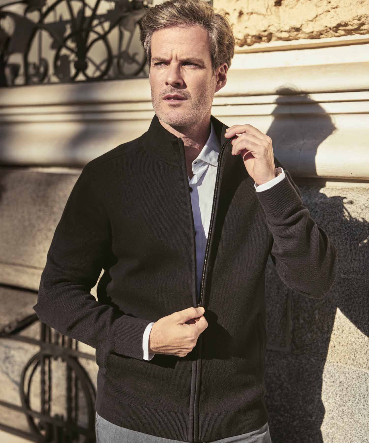 Buzo De Punto Con Cremallera Para Hombre