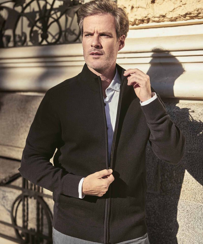 Buzo De Punto Con Cremallera Para Hombre