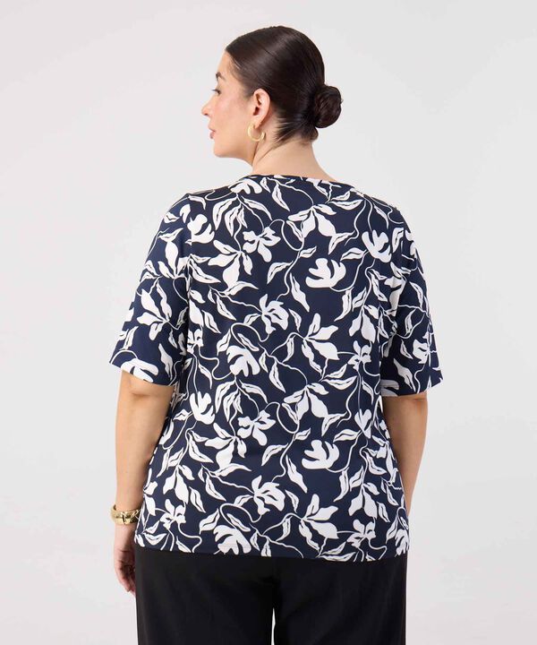 Camiseta Estampada Cuello Redondo Para Mujer Curvy