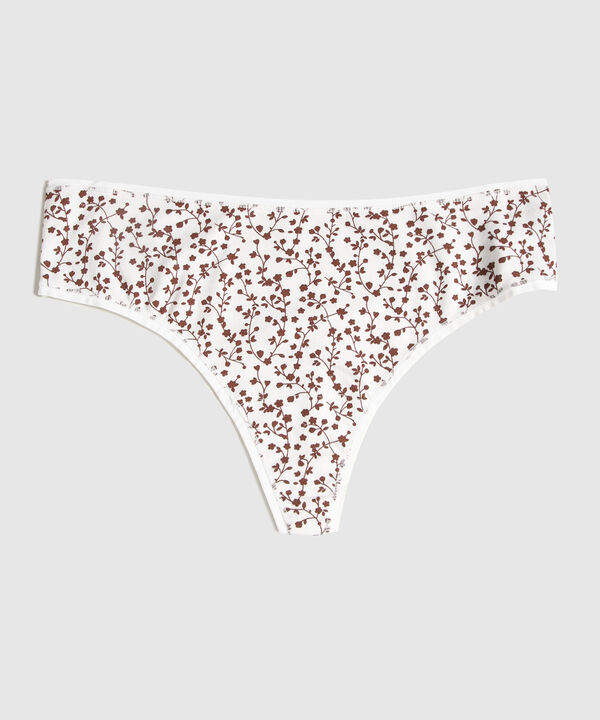 Panty Tanga Brasilera En Algodón Estampada image number null