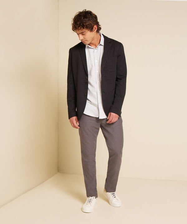 Camisa Estampada Manga Larga Con Bolsillo, Silueta Regular Fit