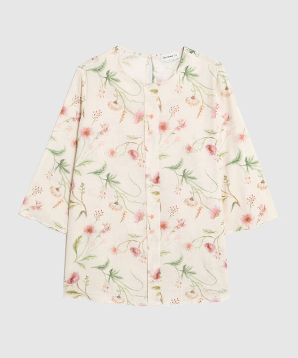 Blusa Fluida De Manga 3/4 Para Mujer Curvy image number null