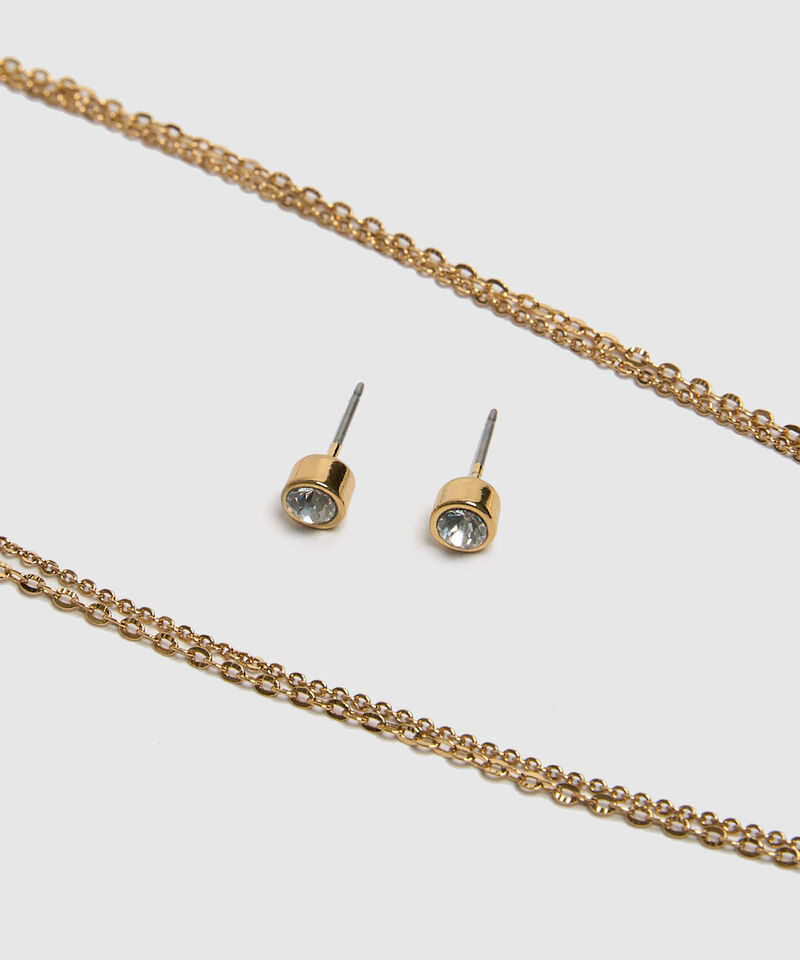 Set Collar Doble Y Topos Mujer