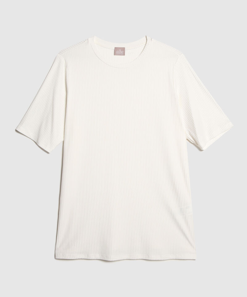 Camiseta Unicolor Manga Corta En Rib