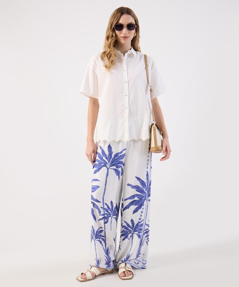 Pantalón Palazzo Estampado Palmeras
