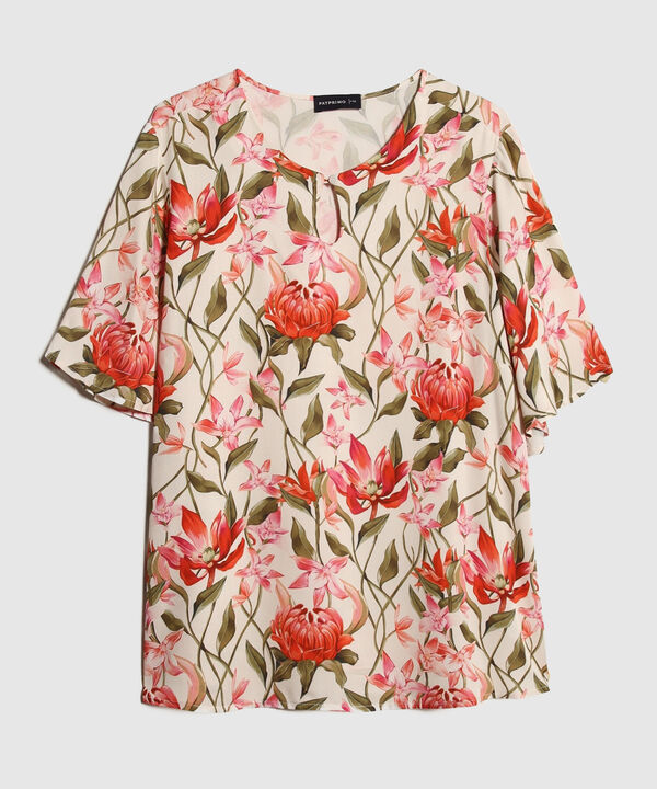 Blusa Estampada Con Gota En Delantero