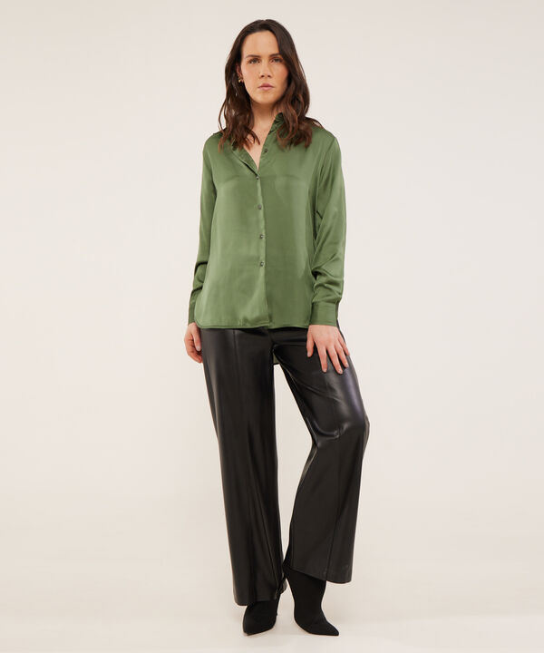 Camisa Manga Larga En Satín