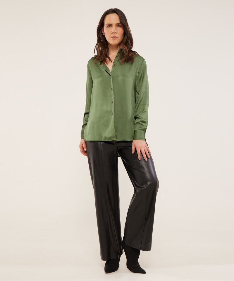 Camisa Manga Larga En Satín